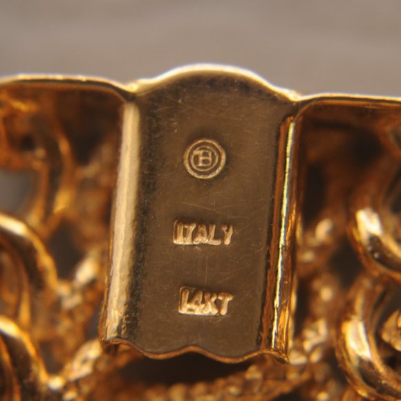 14K  Solid Yellow Gold Flexible Link Mesh Bracelet - Picture 11 of 16